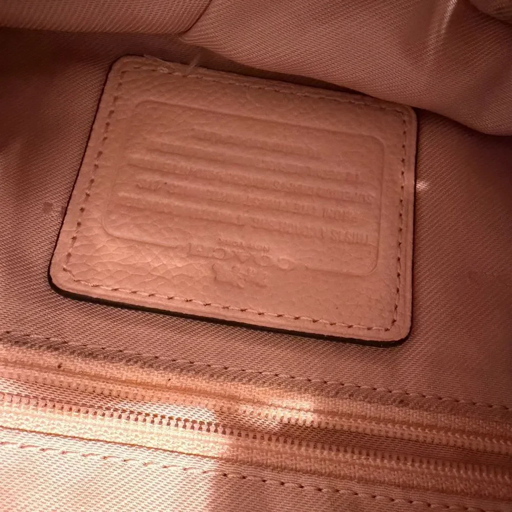 Coach Blush Pink Pebbled Leather Shoulder Bag Silver Hardware